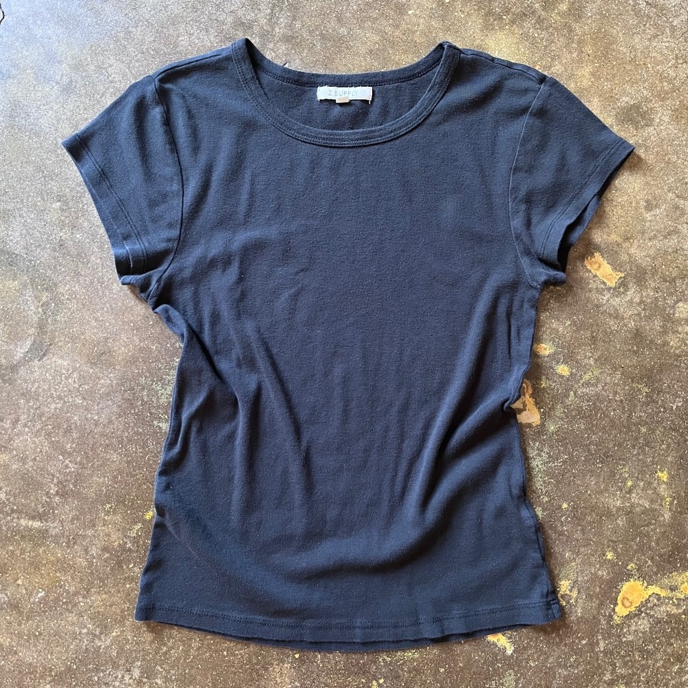Z Supply Crew Neck Tee Black M 100% Cotton